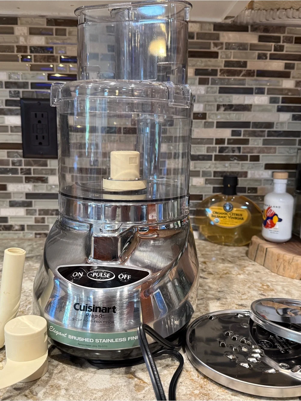 Cuisinart Brushed Stainless Steel Food Processor with Clear Work Bowl